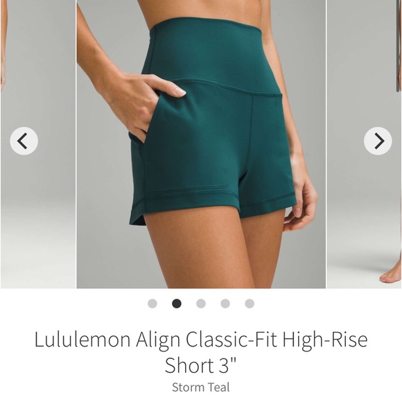 lululemon athletica Pants - Lululemon Align Classic-Fit High-Rise Short 3" Storm Teal NWT size 6